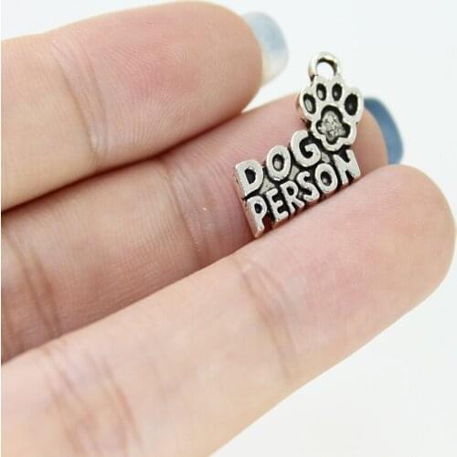 25pcs-- 18x13mm antique silver tone dog person Charms Pendant