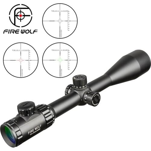 FIRE WOLF 10-40X56AOE Hunting Scopes Side Wheel Parallax Adjustment Optics Sight Red And Green Dot Riflescope For Military Scope