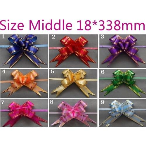 Size Middle 18*338mm Pull Bows Ribbons Flowers Gift Wrapping Christmas Wedding Party Decoration Pullbows