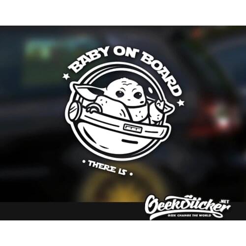“Baby on Board” Car Decals Sticker Waterproof Reflective Cartoon Decal Sticker to Apply to the Car Black/Silver