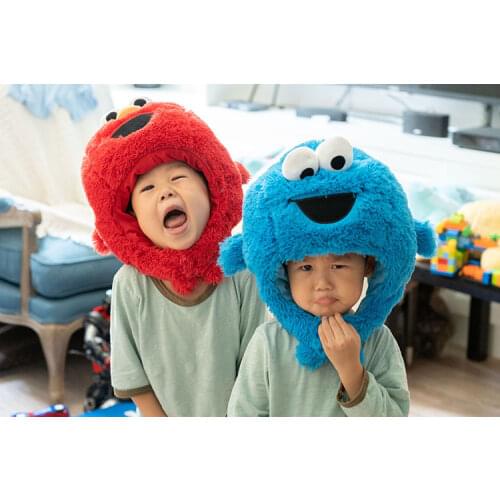 High Quality Sesame Street Elmo Cookie hat cap Soft Plush Toy Dolls stuffed toys figure A gift for a child