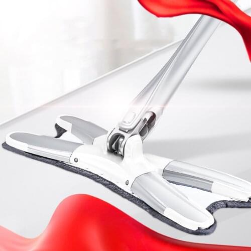 Eco-friendly Floor Mop Hand Free Washing Flat Mop With Microfiber Easy Wringing Manual Extrusion Household Cleaning Tools