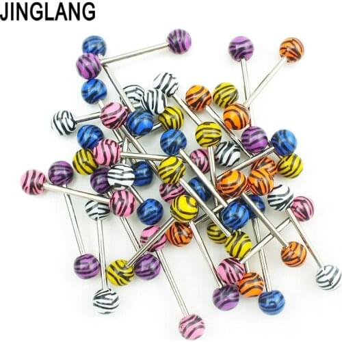 Mix Sales Fashion Nipple Rings Stainless Steel Barbell Multi Color Acrylic Ball Breast Body Piercing Jewelry