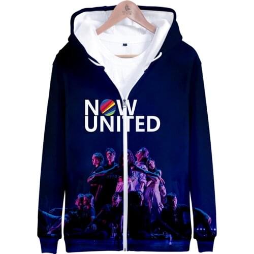 New Fashion 3D Zipper Hoodies Now United 3D Printed Zip-up Hooded Tops Female Harajuku Streetwear Hip Hop 3D Hoody Coats