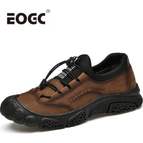 Large Size Natural Leather Shoes Men Non-slip Outdoor Casual Shoes Flats Quality Comfort Walking Men Shoes Zapatos Hombre