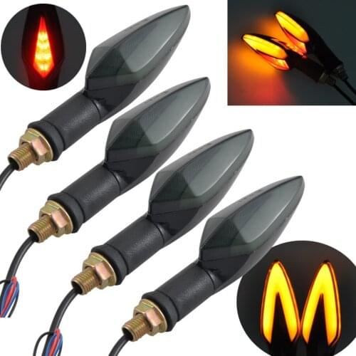 2PCS/4PCS 10mm Motorcycle Turn Signals LED Brake Stop Light Indicators For Harley Honda Ducati Suzuki Kawasaki Cafe Racer BMW