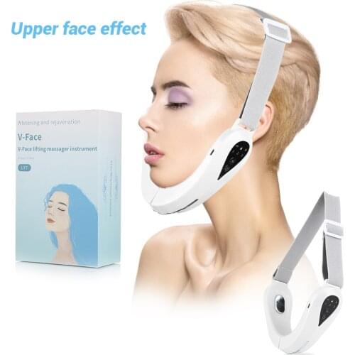 RF Microcurrent V Face Lift Up Shaping LED Photon Therapy Facial Massager V Line Face Slimming Beauty Device Reduce Double Chin