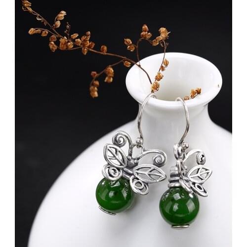 2018 Top Fashion Genuine 925 Sterling Silver Drop Earrings For Women Rushed Brinco Mosaic Butterfly Lady Earrings Wholesale