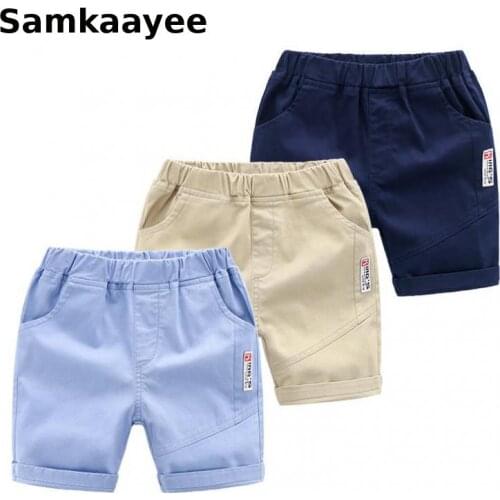 4-11y Boys Shorts Summer Children Short Beach Pants Kids Sport Trousers Toddler Solid Elastic Waist pocket Casual Clothing y26