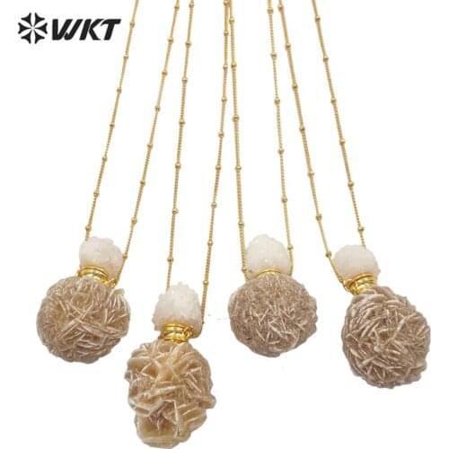 WT-N1189 WKT Natural Stone Necklace Desert Rose Stone Perfume Bottle Necklace Necklace Gift For Women Fashion Necklace Jewelry