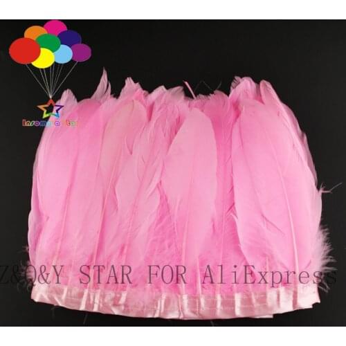 1 pack of natural 15-20CM goose feathers dyed pink to make cloth edges DIY decorative clothing accessories craft feathers