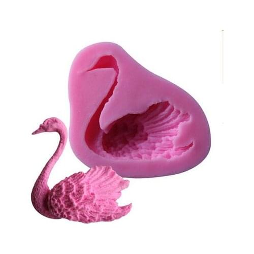 100PCS 3D Swan Shape Fondant Cake Decorating Tools Silicone Soap Mold Mould wedding decoration cupcake kitchen accessories
