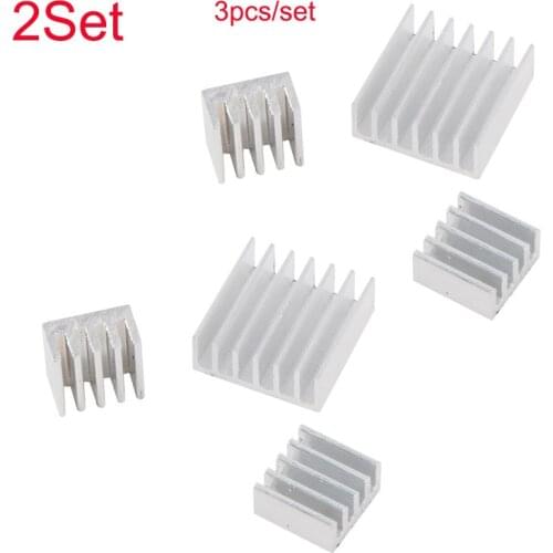 2Set 3pcs/set RPI Aluminum Heatsink Heat Sink Protect OverClocking for Raspberry Pi 2 3 Model B B+ A+ FZ0501