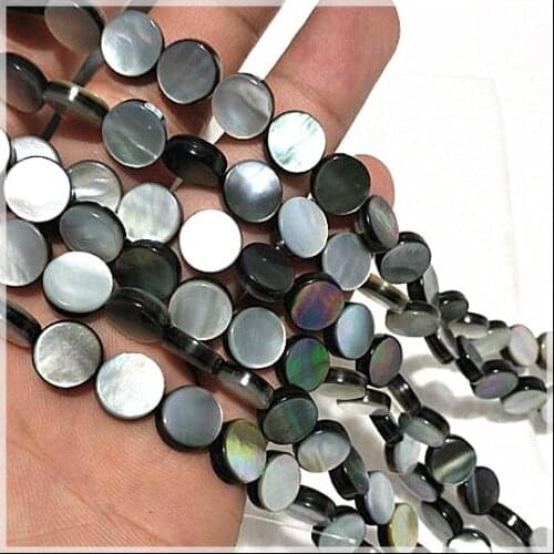 38pcs black lip shellpinctada margarilifera from fresh polynesia tahiti shell size 10mm round shape shell strings