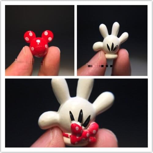 48Pieces 2cm Disney Minnie mouse palm Pink Red Classic Mickey mouse logo DIY accessories series lovely holiday gift