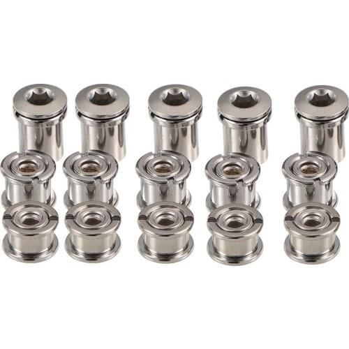 5PC Nail Plate Dental Plate Screws Steel Chainwheel Bolts Road Bike Crank Plate Crusset Nut Parts Bicycle Accessories