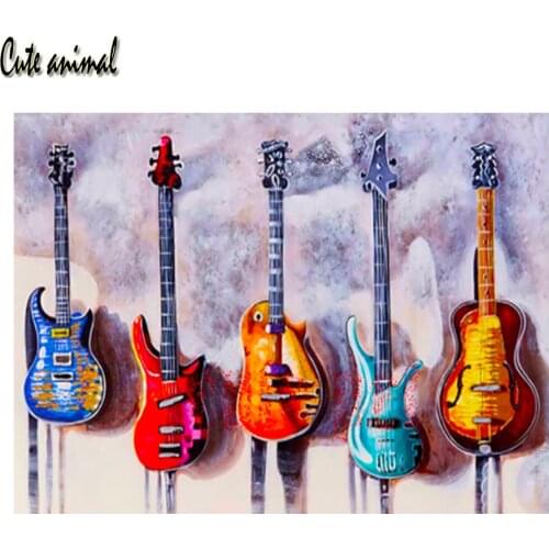 Full Square Drill DIY 5D Diamond Painting Musical Instrument Guitar Diamond Embroidery puzzle Cross Stitch Mosaic Home Decor