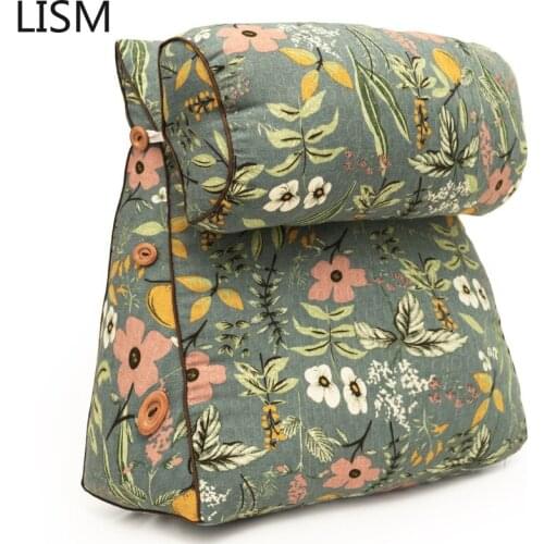 Large Bedside Support for Office Back Cushion Chair Triangle Cojines Bench Cushion Pillow Backrest Tatami Sofa Lumbar Pillow