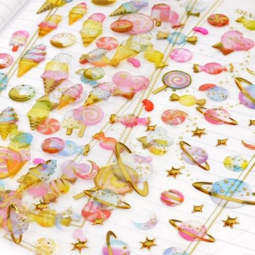 Shiny Bronzing 3D Crystal and Diamond Stickers for Mobile Phone Decoration DIY For Scrapbooking Photo Album ChIdrens Stickers