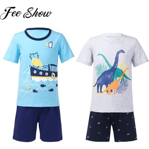 Toddler Kids Baby Boys Clothes Set Summer Short Sleeve Cute Cartoon T-shirt And Shorts Outfits Children Clothing Sports Suit