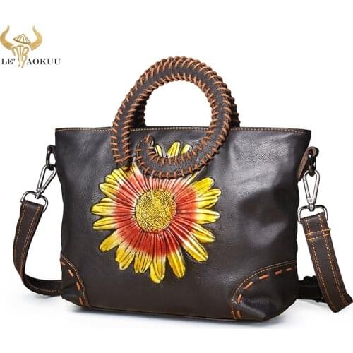 Coffee Natural Leather Famous Brand Luxury Ladies Shopping handbag Over the Shoulder bag Women Designer female Tote bag 258