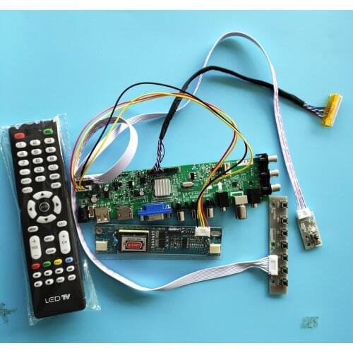 Kit For LTN184HT01-F01 DVB-T TV screen Panel digital HDMI USB LVDS 1920X1080 30pin 2 CCFL controller board 18.4"