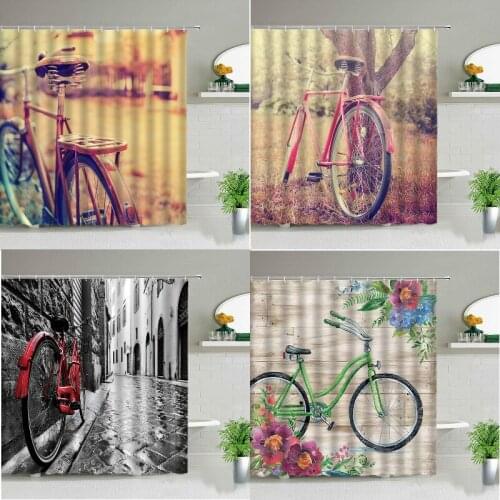 Creative bicycle flowers bath curtain curtain in bathroom shower decorative curtains Curtain for kitchen shower curtains curtain