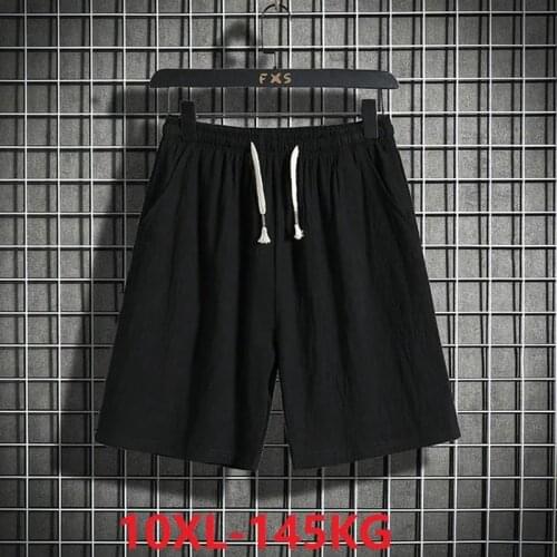 Summer men casual cotton shorts plus size 8XL 10XL korea style Stretch shorts loose home sleep wear loose shorts khaki gray 60