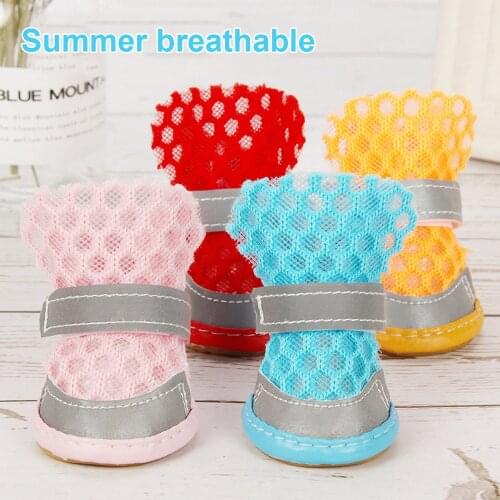 Summer Dog Shoes Breathable Mesh Puppy Pet Dog Shoes For Small Dogs Cats Cute Anti-slip Breathable Pet Shoes For Dog