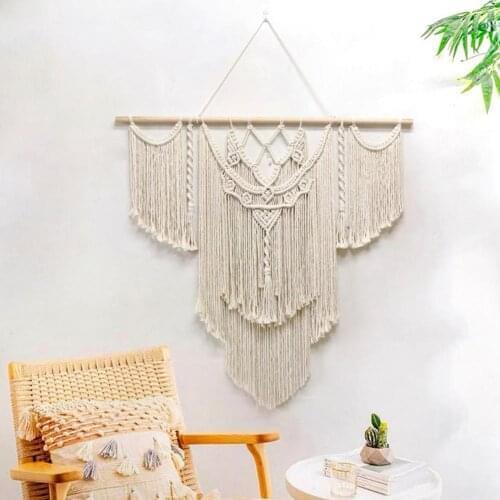 HOT Large Macrame Tapestry Boho Decoration Nordic Style Hand Woven Tapestry Wall Hanging Room Living Room Bohemian Art Decor