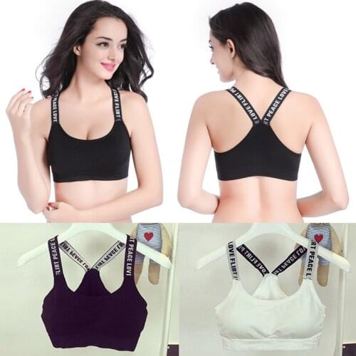 Fashion Women Sport Bra Top Letters Yoga Bra parachute vest sports bra ladies Gym Fitness Crop Top Women Push Up Sports Bras