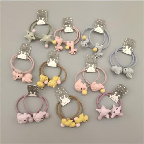Cartoon Animal Girls Hair Rope Tie Korean Cute Rabbit Elephant Starfish Rubber Band Elastic Hairband Ladies Headwear Accessories