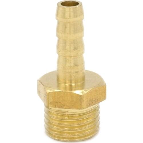 LOT 5 Hose Barb I/D 6mm x 1/4" BSP Male Thread Brass coupler Splicer Connector fitting for Fuel Gas Water