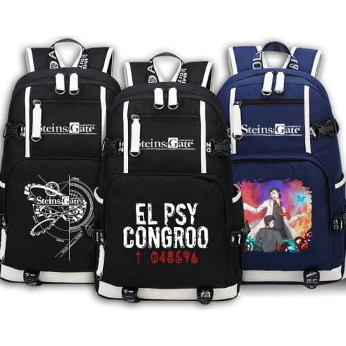 Steins Gate Backpack Anime Makise Kurisu Cosplay Nylon School Bag Travel Bags