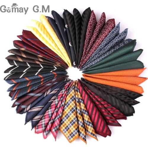 Polyester Handkerchief Striped Pocket Square For Wedding 24cm*24cm Hankies For Men Brand Suits Pocket Towel Hanky