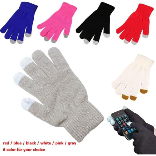 New Winter Autumn Women Knitted Gloves Warm thick touch screen gloves Men Solid Mittens for Mobile Phone Tablet Pad