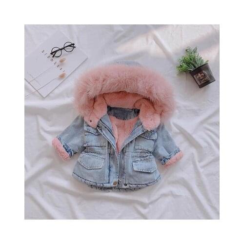 Baby Girls Dress Cotton Coat Thicken Jacket 2021 Winter Warm Fur Hooded Kids Top Wear Long Sleeve Jackets 1 2 3 4 5 Years
