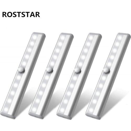 PIR Motion Sensor Portable Night Light LED Cabinet Lights Dry Cell/USB Charging Induction Lamp For Bedroom Living Room Corridor