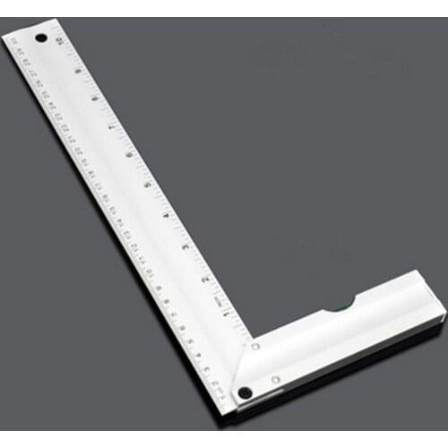 30cm Rectangular Device with level bubble Aluminum Alloy protractor Angle Square Ruler 90 Degree Woodworking measurement Tool