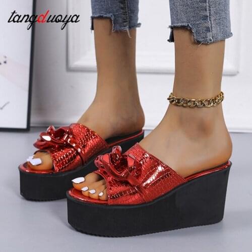 Wedge Slippers Women Shoes 2021 Summer Peep Toe Sandals Fashion Platform Slippers Outdoor Casual Flip Flops Sandalias De Mujer