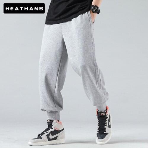 Sweatpants Mens Gray Autumn Winter Loose Casual Sports Pants For Male Radish Lantern Pants Ribbed Oversize Mens Black Trousers