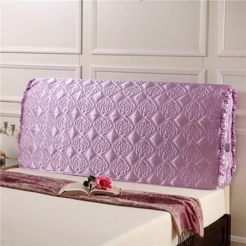 All-inclusive Super Soft Smooth Quilted Head Cover Thicken Velvet Headboard Cover Solid Color Bed Back Dust Protector Cover