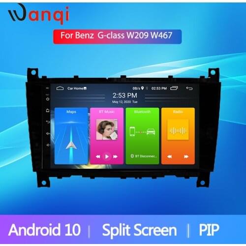 Wanqi Split Screen Android10 Car Audio Navigation Stereo Player GPS For Mercedes Benz G Class CLK W209 W467 WiFi SWC BT NO DVD