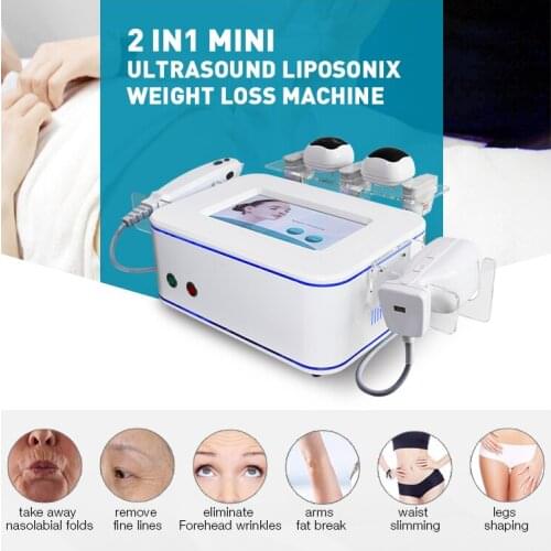 2 In 1 HIFI Ultrasound Liposonic Weight Loss Machine Multifunction Cavitation Face Lifting And Body Shaping Home Use and salon