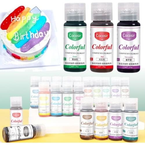 20 ML/bottle Cream Cake Food Coloring Fondant Cake Edible Color Pigment DIY Baking Pastry Decorating Tool 20 Colors Available