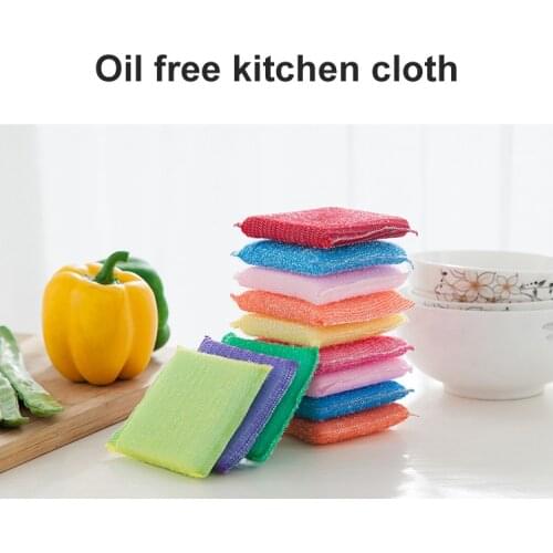4Pcs Kitchen Decontamination Non-stick Oil Cleaning Sponge Wipe Household Dishwashing Sponge Block Random Color Wholesale