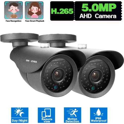 H.265 5MP CCTV Analog Camera BNC Outdoor Waterproof Black Bullet Security AHD DVR Camera Video Surveillance System 1080P XMEYE
