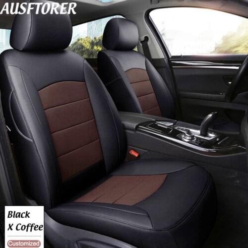 AUSFTORER Customized Cowhide Seat Covers for KIA Carens Automobiles Seat Cover Leather 5 & 7 Seats Cushion Protector Accessories