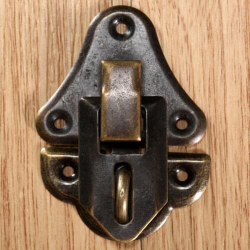 1Pc 48x35mm Antique Bronze Iron Jewelry Gift Box Suitcase Case Lockable Buckles Toggle Hasp Latch Catch Clasp Furniture Hardware
