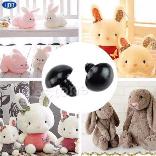 6-20mm Black Plastic Safety Eyes For Teddy Bear/Dolls/Toy Animal/Felting 20pcs-TwFi